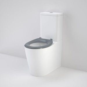 Caroma Care 660 Ambulant Cleanflush Easy Height (Back entry) Suite with Single Flap Seat Anthracite Grey - with GermGard® 846911AG