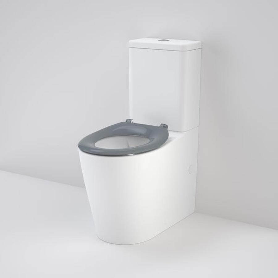 Caroma Care 660 Ambulant Cleanflush Easy Height (Bottom Inlet) Suite with Single Flap Seat Anthracite Grey - with GermGard® 846913AG