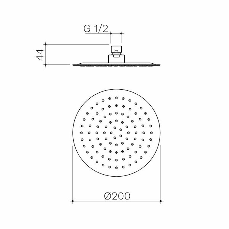 Caroma Urbane II 200mm Round Rain Shower (4 Star)_SPEC