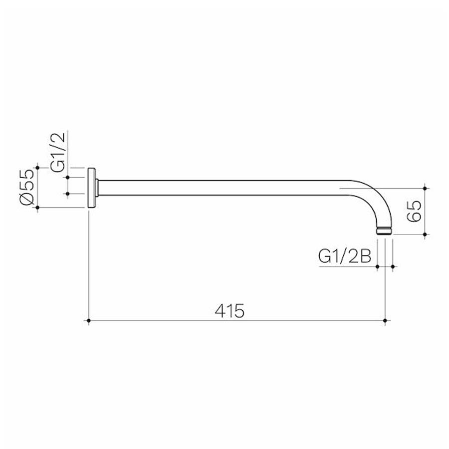 Caroma Urbane II 415mm Right Angled Shower Arm_SPEC