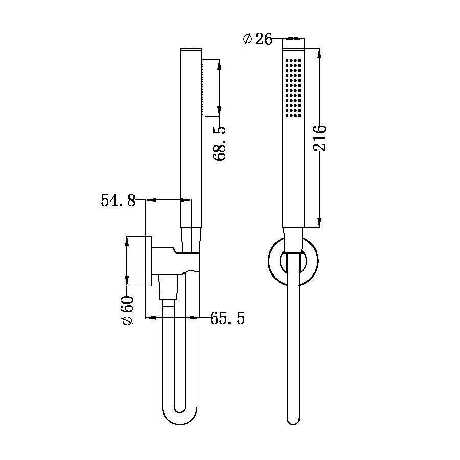 Nero Slim Shower on Bracket_SPEC