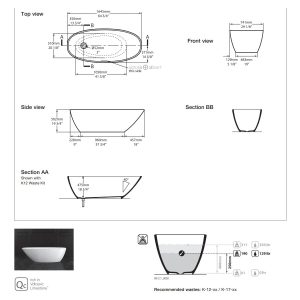 Victoria + Albert Mozzano 1645 Freestanding Bath QUARRYCAST™ Standard Matt Finish MOZM-N-SM-NO_IMG3