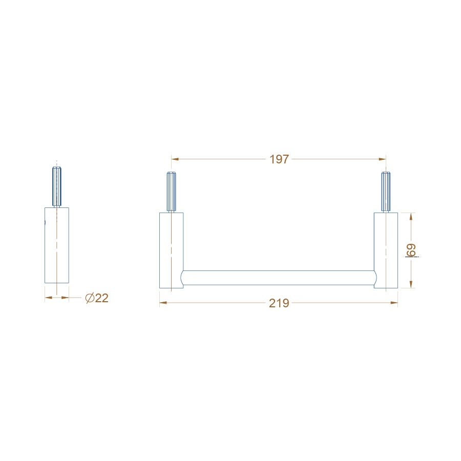 Avenir Minus Single Towel Rail 23cm_IMG2 SPEC