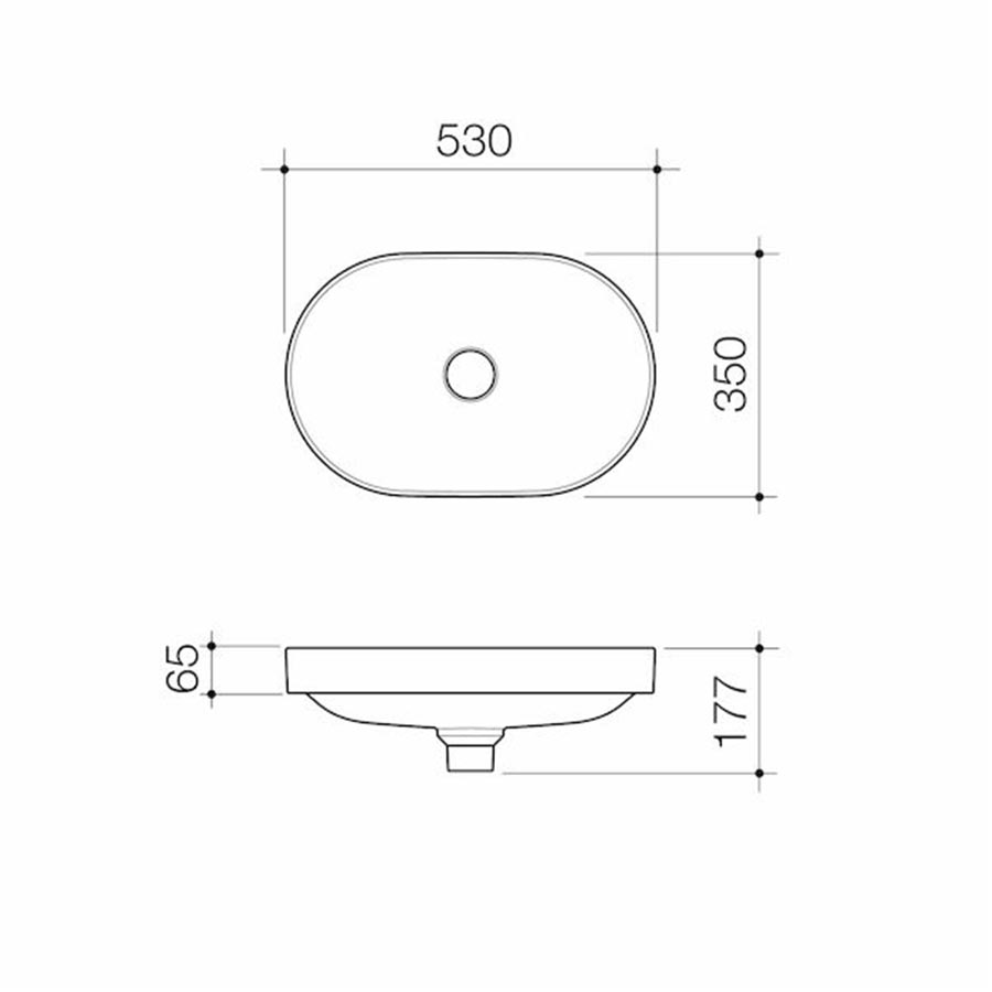 Caroma Liano II 530mm Pill Inset Basin Gloss White 852700W_IMG3