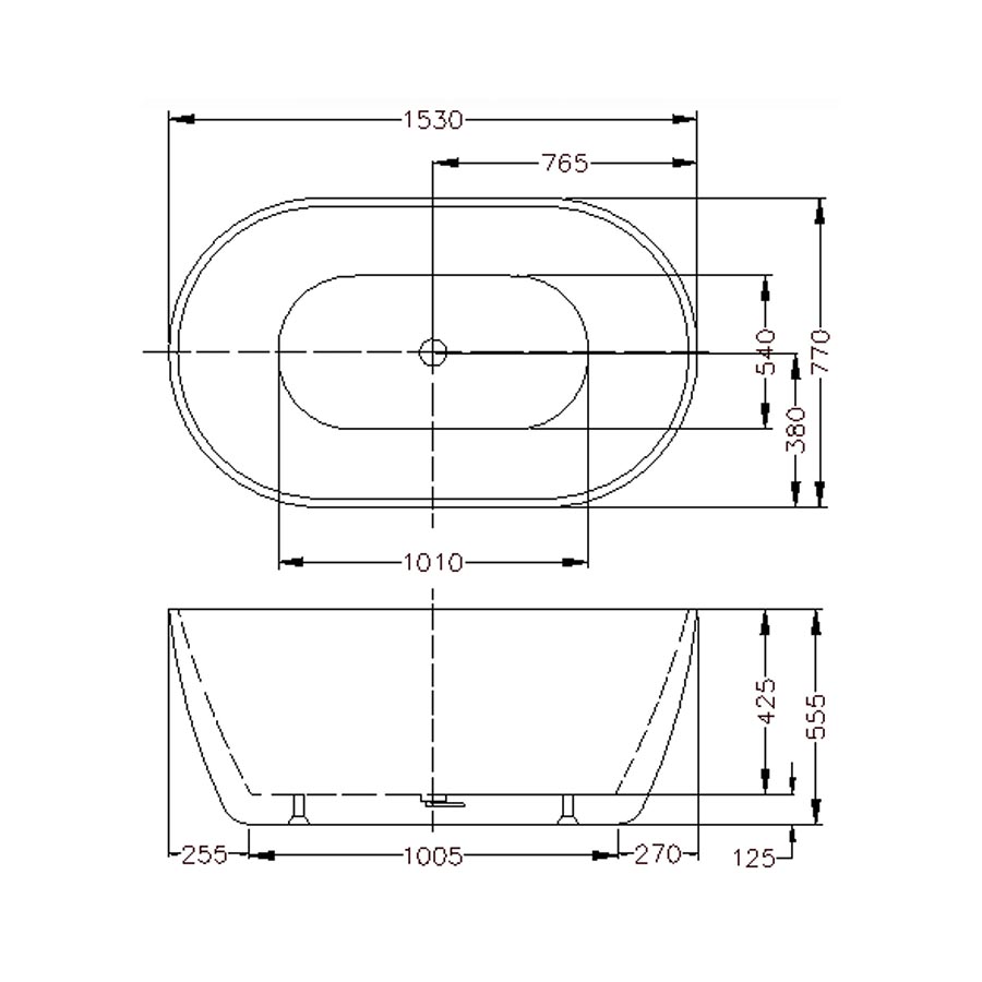 Cassa Desgin Egg Shape 1530mm Freestanding Bathtub with Overflow_IMG3