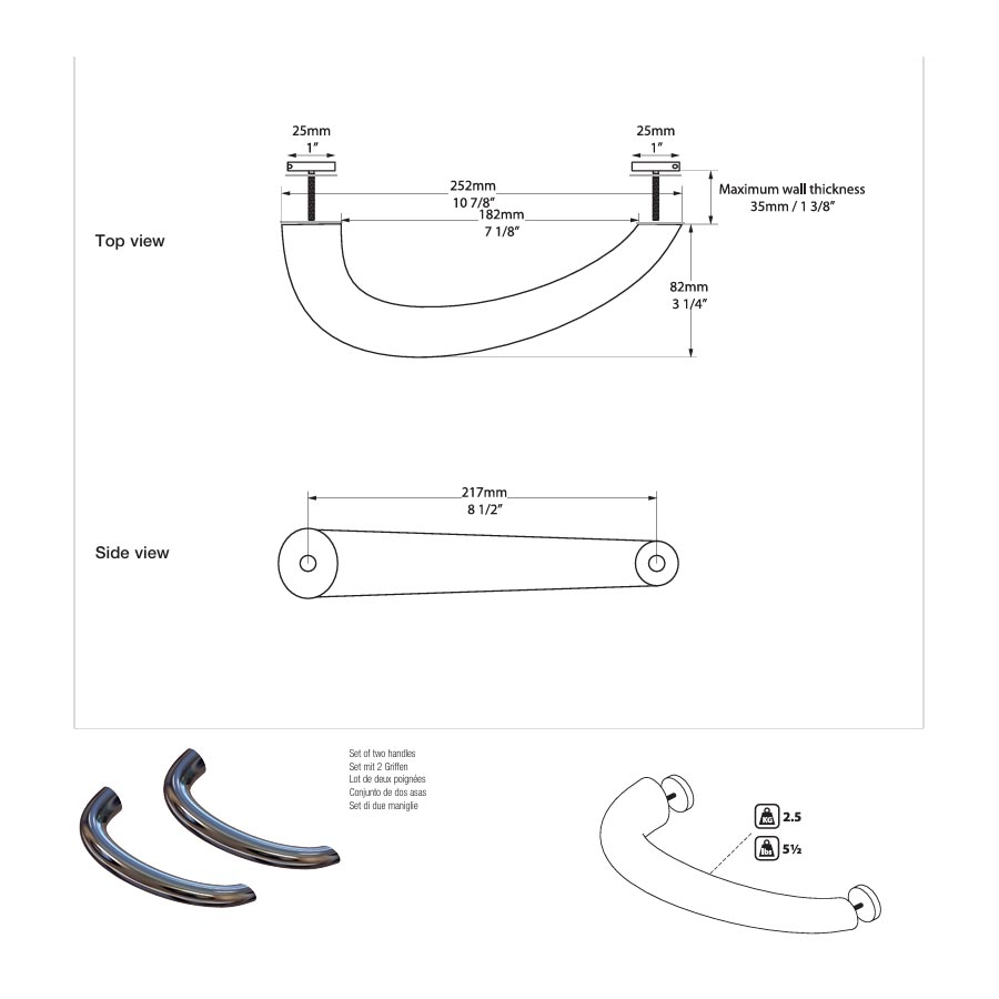 Victoria + Albert Bath Handle Kit Polished Chrome K-HAN01-PC_IMG3